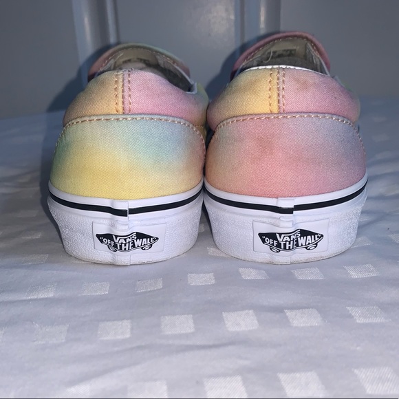 Vans Slip-On Sneakers in Pastel Rainbow Tie-Dye - Picture 2 of 6